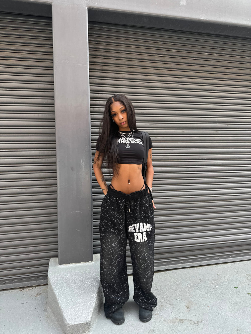 “BLACK” RHINESTONE SWEATS